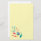 可愛モダンい音楽楽器 便箋 (正面/裏面)