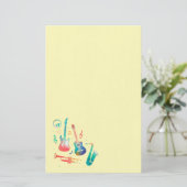 可愛モダンい音楽楽器 便箋 (スタンド正面)