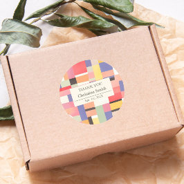 可愛モダンい鮮やかな色のブロック退職ありがとう ラウンドシール