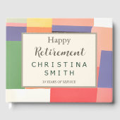 可愛モダンい鮮やかな色ブロック退職パーティー ゲストブック (正面)