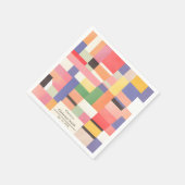 可愛モダンい鮮やかな色ブロック退職パーティー スタンダードカクテルナプキン (角)