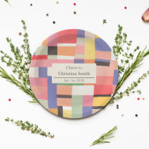 可愛モダンい鮮やかな色ブロック退職パーティー