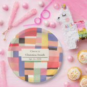 可愛モダンい鮮やかな色ブロック退職パーティー ペーパープレート (パーティー)