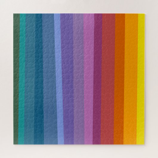 可愛モダンい鮮やか抽象芸術レインボーストライプズ芸術 ジグソーパズル (横)