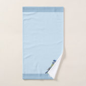 可愛モダンい鳥のライトブルー バスタオルセット (ハンドタオル)
