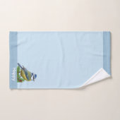 可愛モダンい鳥のライトブルー バスタオルセット (ハンドタオル)