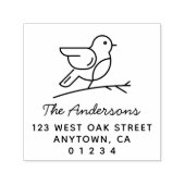 可愛モダンい鳥オンブランチ |差出人住所 セルフインキングスタンプ (デザイン)