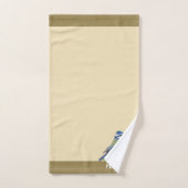 可愛モダンい鳥オンライトベージュ バスタオルセット (ハンドタオル)