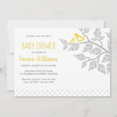 可愛モダンい鳥ベビーシャワー招待状 招待状 (正面)