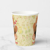 可愛モダンい黄色のテディベアハートフォトフレーム 紙コップ (右)