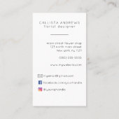 可愛モダンい黄色の鉢植え花屋デザイナー 名刺 (裏面)