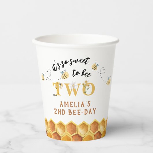 可愛モダンい2回目の誕生日は甘い 紙コップ (正面)
