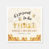 可愛モダンい3歳の誕生日を迎えるのはとても甘い スタンダードカクテルナプキン (正面)