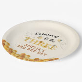 可愛モダンい3歳の誕生日を迎えるのはとても甘い ペーパープレート (アングル)