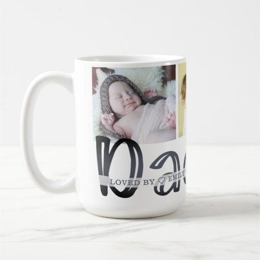 可愛モダンいDADDY 3フォトパーソナライズされた コーヒーマグカップ (左)