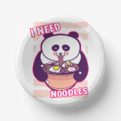 可愛モダンおもしろいいラーメン好きパンダベベア ペーパーボウル (正面)