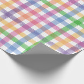 可愛モダンくて明るい水彩格子模様 ラッピングペーパー (角)