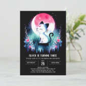 可愛モダンらしい猫誕生日 招待状 (スタンド正面)