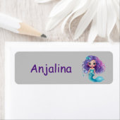 可愛モダンシンプルい人魚の子供の名前ラベル ラベル (インサイチュ)