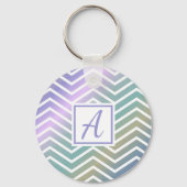 可愛モノグラムのいカラフルジグザグ模様 キーホルダー (正面)
