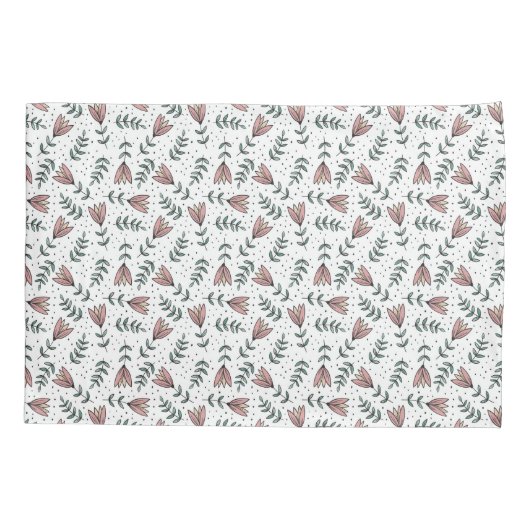 可愛モノグラムのいピンクのフローラ花柄 枕カバー (裏面)