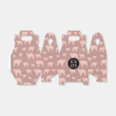 可愛モノグラムのいピンク豚パターン誕生日 フェイバーボックス (折り畳みなし)