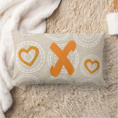 可愛モノグラムのいリネン ランバークッション (ブランケット)