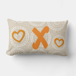 可愛モノグラムのいリネン ランバークッション