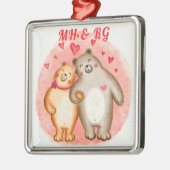 可愛モノグラムのい恋クマ メタルオーナメント (左)