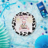 可愛モーいフローラピンク聖牛1歳の誕生日 ペーパープレート (パーティー)