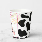 可愛モーいフローラピンク聖牛1歳の誕生日 紙コップ (左)