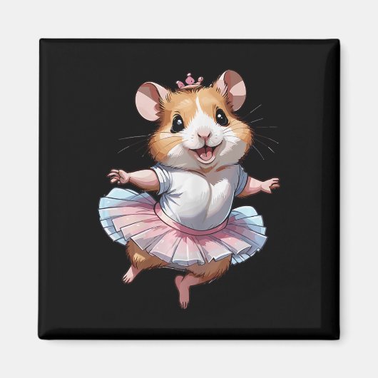 可愛ユニークいハモダンムスターのバレエとバレリン マグネット (正面)