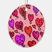 可愛ユニークいハート セラミックオーナメント (左)