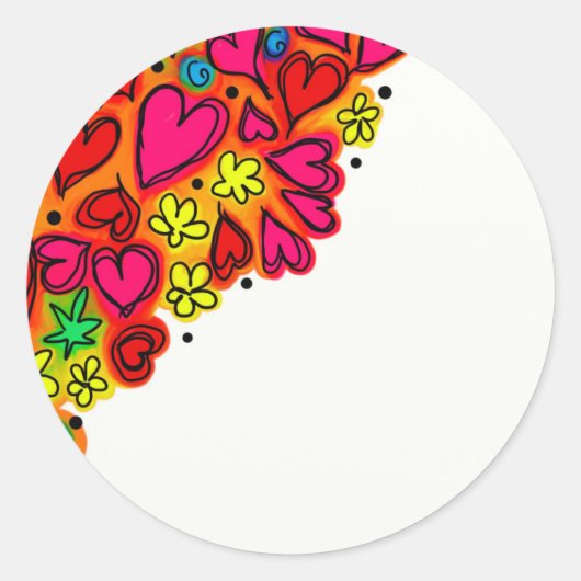 可愛ユニークいハート ラウンドシール (正面)