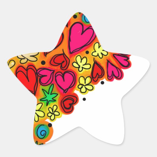 可愛ユニークいハート 星シール (正面)