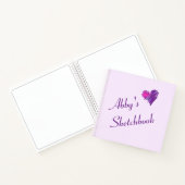 可愛ユニークいピンク&パープルハートドードルスケッチブック ノートブック (内部)