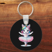 可愛ユニークいモダンユニコーン・バレエ・バレリン キーホルダー (正面)