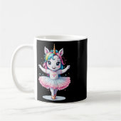 可愛ユニークいモダンユニコーン・バレエ・バレリン コーヒーマグカップ (左)