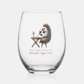 可愛ユニークおもしろいい山嵐ボウタイワイン恋人 ステムなしワイングラス (正面)