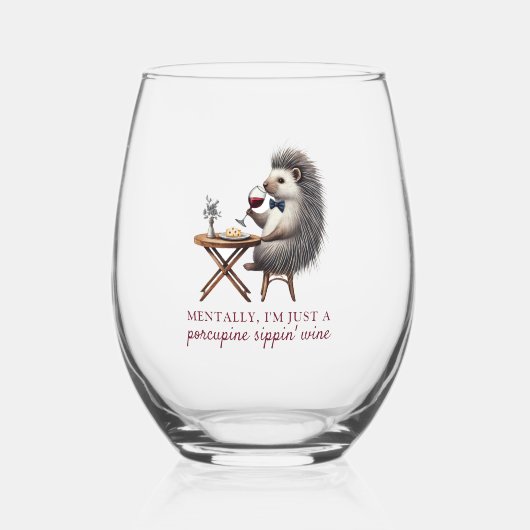 可愛ユニークおもしろいい山嵐ボウタイワイン恋人 ステムなしワイングラス (正面)