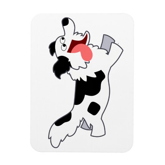 可愛ランニングいのコリー縁どフレキシブルマグネット マグネット (縦)