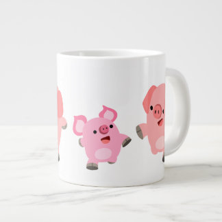 可愛ランニングいの豚 ジャンボコーヒーマグカップ