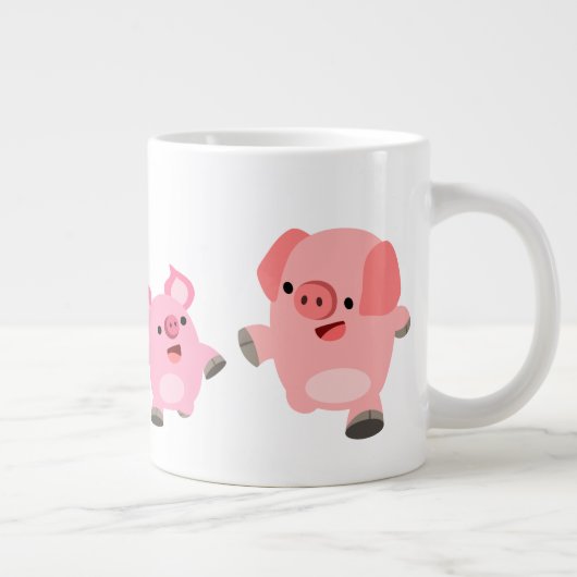 可愛ランニングいの豚 ジャンボコーヒーマグカップ (右)