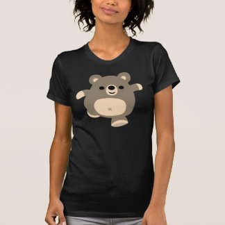 可愛ランニングいのCartoon Bearの女性Tシャツ Tシャツ