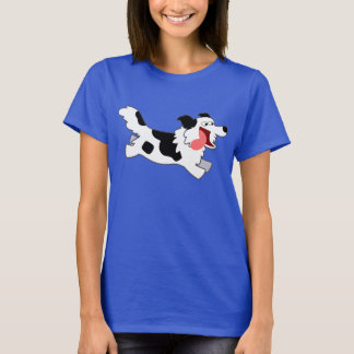 可愛ランニングい漫画縁どコリー女子Tシャツ Tシャツ