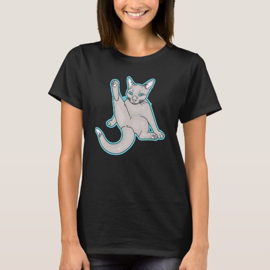 可愛リラックスい猫 Tシャツ (正面)