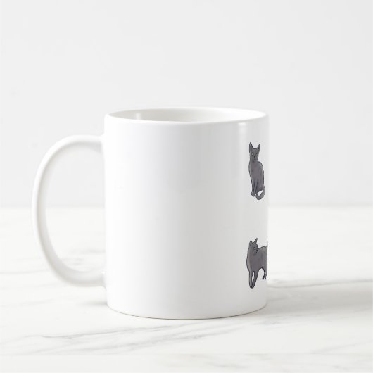 可愛ロシアのい動物�アートを愛する猫 コーヒーマグカップ (左)