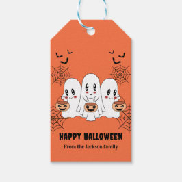 可愛不気味いかわいい漫画幽霊ハローウィンパーティ ギフトタグ
