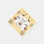 可愛不気味いかわいい漫画幽霊ハローウィンパーティ スタンダードカクテルナプキン (角)
