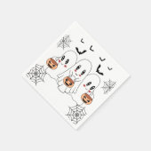 可愛不気味いかわいい漫画幽霊ハローウィンパーティ スタンダードカクテルナプキン (角)